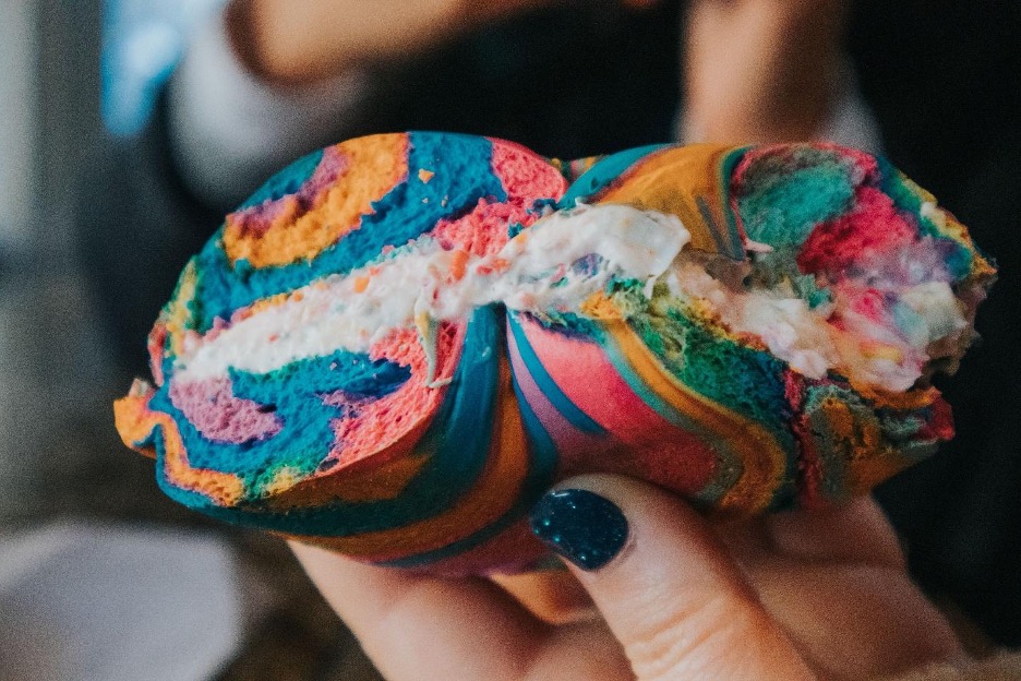 Rainbow Bagels from Rob's Bageland